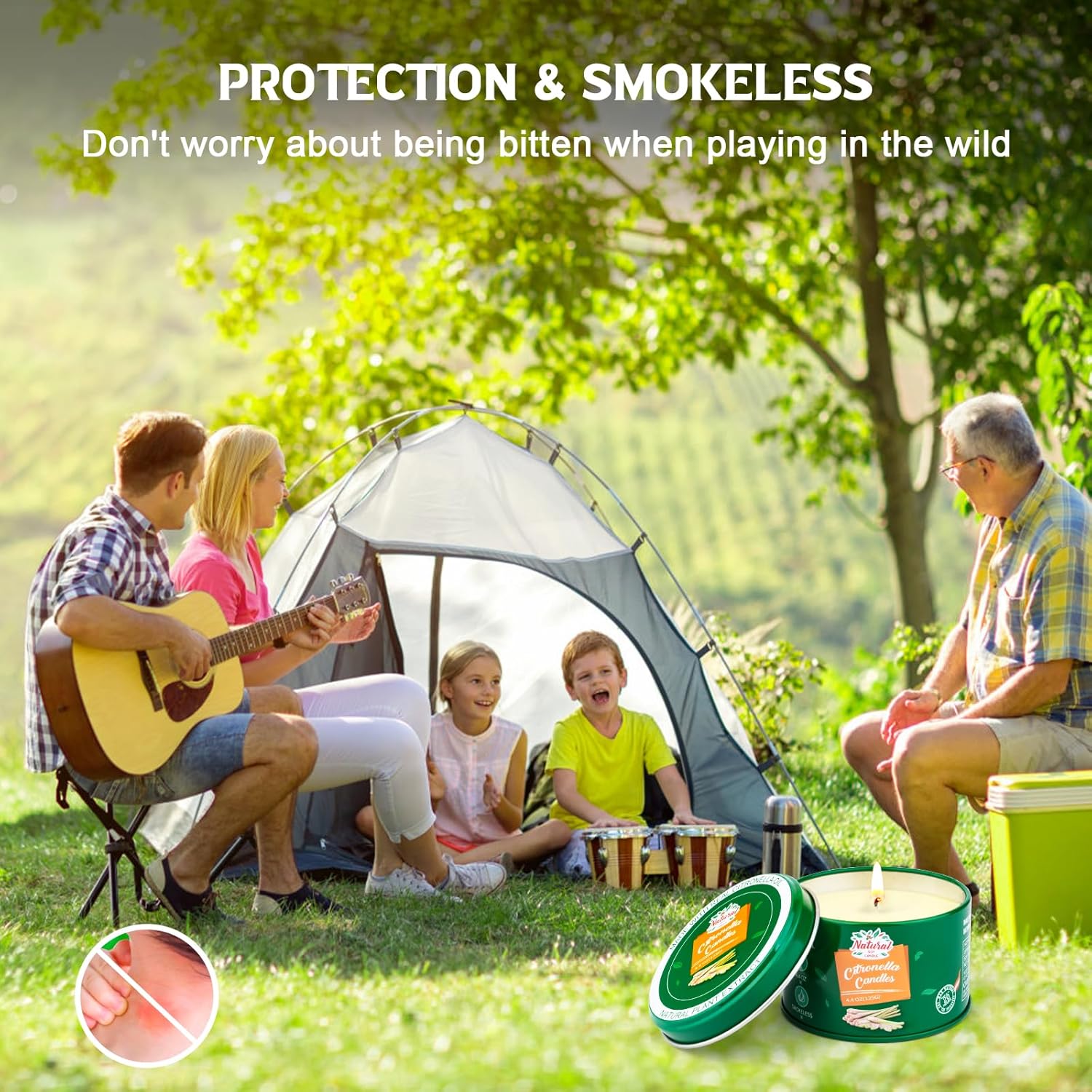 Citronella Candles Outdoor - 4 * 4.4 OZ Natural Soy Candle for Home Patio, 100 Hours Long Lasting Burn Outside Candles for Garden Yard Balcony Summer Camping