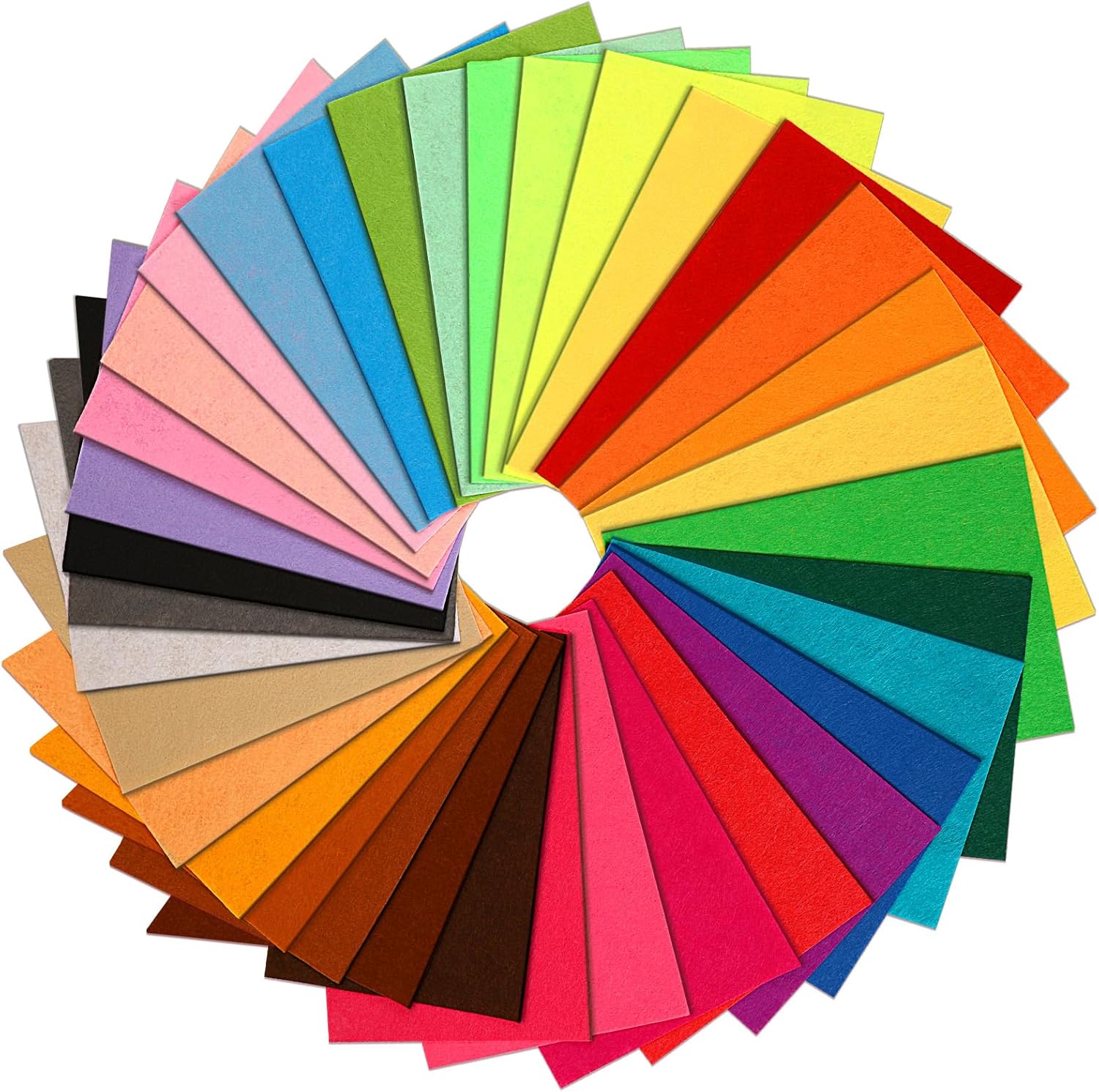60pcs Felt Fabric Sheets, Coloured Felt, 40 Assorted Coloured 30 x 20 cm Felt Sheets Textile Fuzzy Fabrics DIY Craftwork Main image