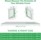Air Conditioner Window Seal, 400cm/158Inch Portable Universal Kit with Zip, Anti-Mosquito Seal Unit for Mobile Conditioner, Tumble Dryer, #3 4m White, #2 Regular