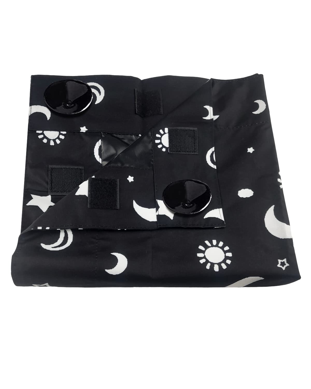 Portable Blackout Blind with Suction Cups, Adjustable Temporary Blackout Blinds, Stick-On Blackout Blinds for Windows, Travel-Friendly, Baby-Safe & Lightweight for Nursery, Bedroom, 130x99cm Main image