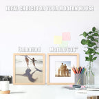10x10 Photo Frame Natural Wood, Made of Solid Wood for Photos 6x6 with Mat or 10x10 without Mat, Tabletop and Wall Mounting Display