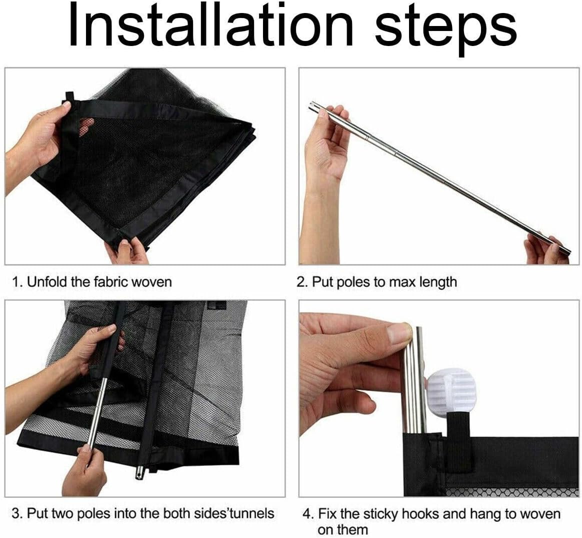 Magic Gate for Dogs, Portable Folding Safety Stair Gate Safe Guard Isolation Net with Hooks Indoor Pet Dog Mesh Fence, Easy Install Anywhere for Pet Dogs Cats, 180x72cm