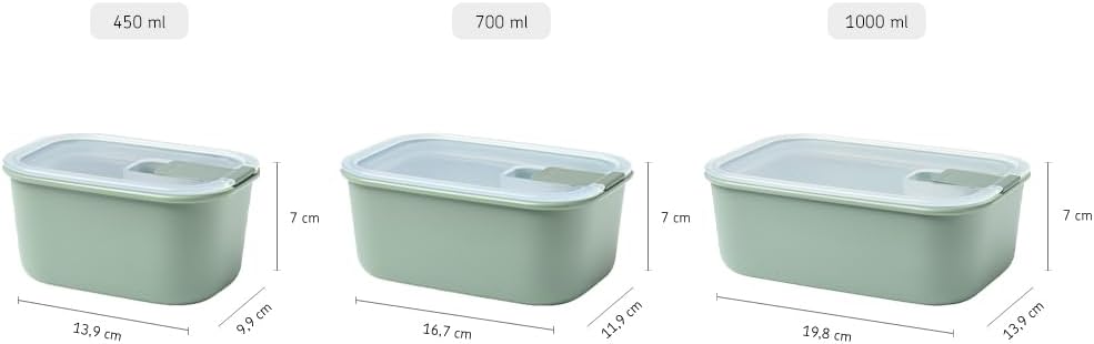 Mepal – Food container EasyClip – Food containers with lids - Clip closure - Suitable for the microwave, steam oven, refrigerator & freezer - Airtight & leakproof - 700 ml - Nordic black
