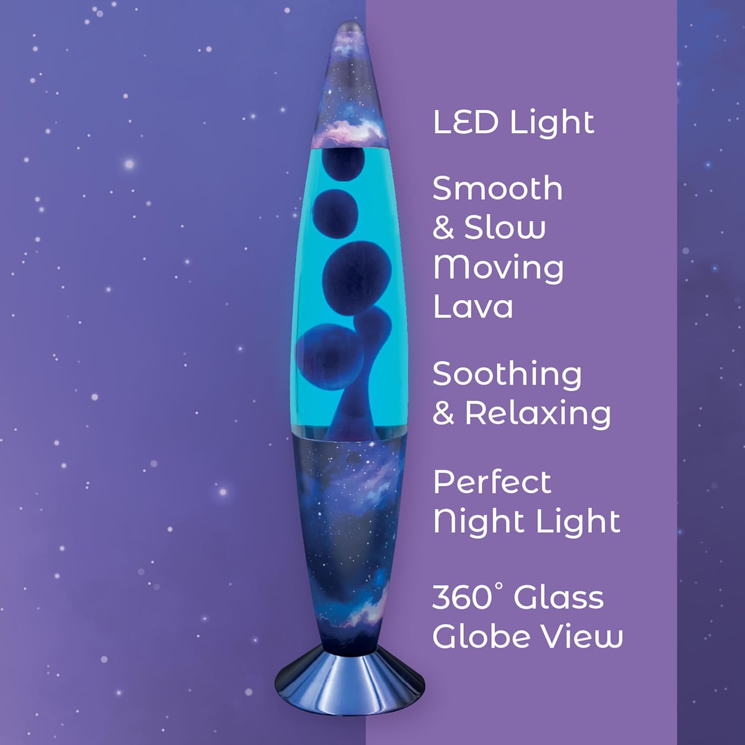 49009 Galaxy Lava Lamp/Matte Pattern Base/Retro Nostalgia/Relaxing Mood Light / 16 Inch Height