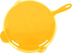 ECHTWERK Cast Iron Frying Pan with Enamel Coating Two Handles and Spout Suitable for Ovens, Grills, BBQ and Induction Cookers, Diameter 26.5 cm, Yellow