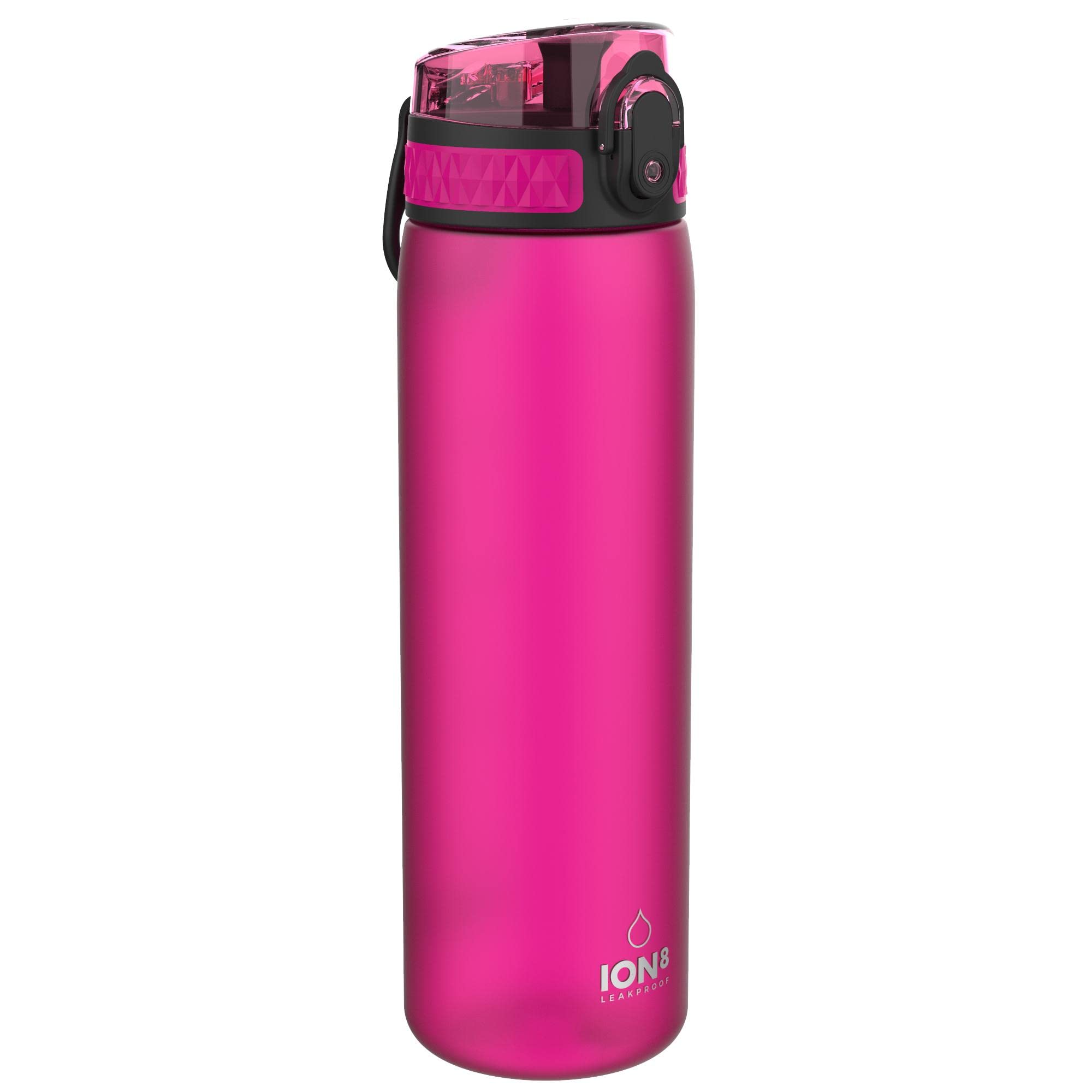 Water Bottle, 500 ml/18 oz, Leak Proof, Easy to Open, Secure Lock, Dishwasher Safe, BPA Free, Hygienic Flip Cover, Carry Handle, Fits Cup Holders, Easy Clean, Carbon Neutral, Pink Main image