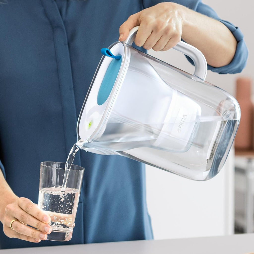 BRITA Style Eco Green Water Filter Jug (2.4 L) Including 1 Maxtra Pro All-in-1 Cartridge - Sustainable Water Filter in Modern Design to Reduce Limescale, Chlorine, Lead & Impurities
