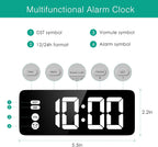 Digital Alarm Clock, 5.8 Inches LED Bedside Clock for Kids Bedrooms with 4 Dimmable Brightness, 3 Adjustable Volume, Snooze (1.5m USB Cable Included)