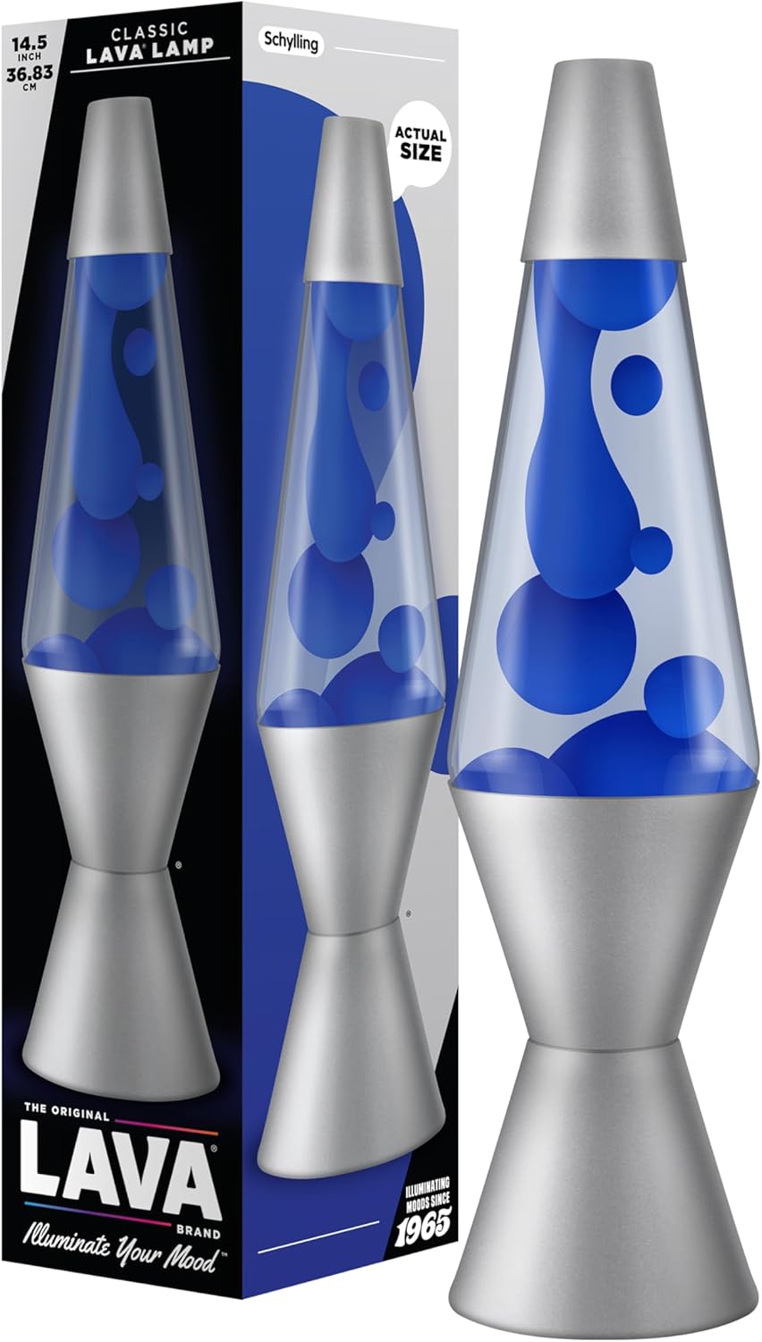 Lamp - 14.5"- The Original Motion Lamp - Blue and Clear Liquid with Silver Base - Item #2113