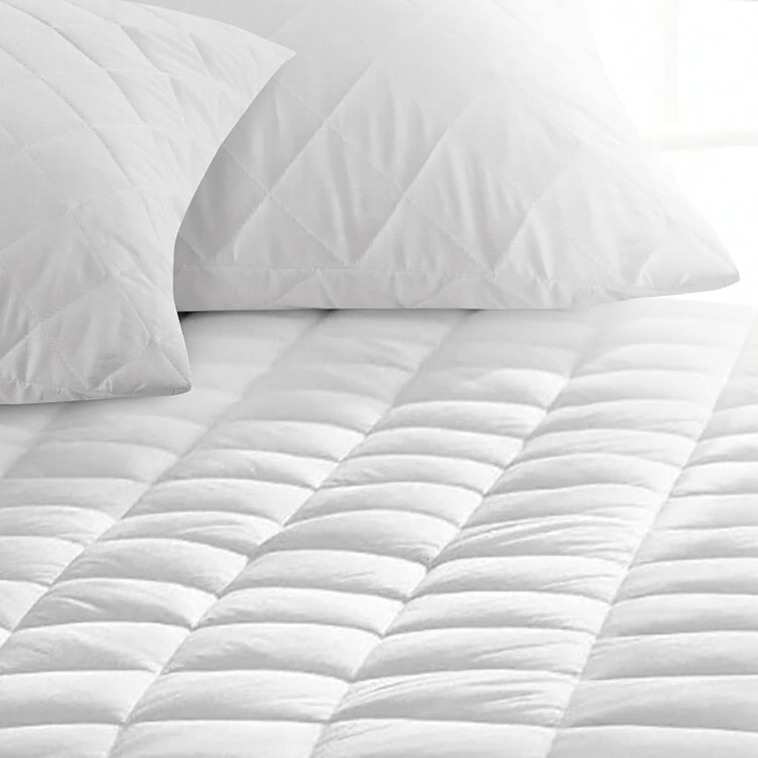 Quilted Mattress Protectors King Size 30 CM Extra Deep Anti Allergy Microfiber Fitted Mattress Cover (150 x 200 Cm)