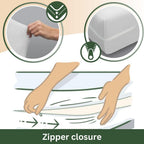Mattress Encasement (135x190/200cm) Double Bed Size | Noiseless, Elastic and Adjustable Mattress Protector | White