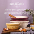 in The Meadow Size 18 Mixing Bowl 26cm | 2.7 Litre Floral Embossed Earthenware Bowl for Dough, Pastry & Cake Mixes | Dishwasher Safe