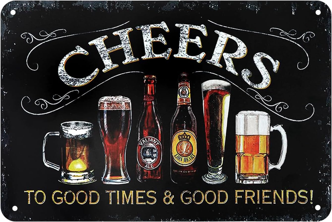 Vintage Metal Wall Sign 8"x12",Bar Signs For Home Bar,Rustic Pub Memorabilia For Home Pub Or Outdoor Garden Plaque Tiki Bar Decor Main image