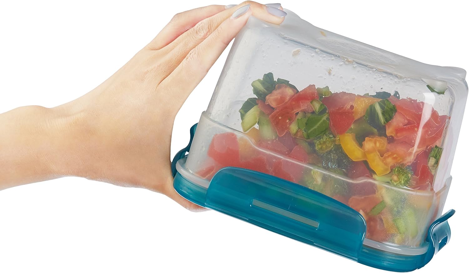 Air-Locked Leak-Proof, Stackable & Airtight Fridge/Freezer Containers with Lids, BPA-Free Plastic, Microwave and Dishwasher Safe 3-Piece Food-Storage Set, 3 x 1 l, Clear