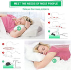 Cervical Memory Foam Pillow for Neck Pain Orthopedic Neck Pillow for Shoulder Pain Ergonomic Head Neck Support Pillow for Side/Back/Stomach Sleepers with Removable Cover (Blue)