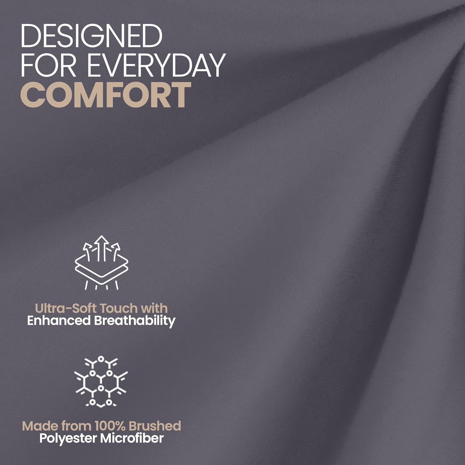 Fitted Sheet Small Double (2 Pack), Grey - Deep Pocket 14 inch (30 cm) - Oeko Tex Certified - Easy Care - Soft Brushed Microfibre Fabric - Shrinkage and Fade Resistant - Bottom Sheet