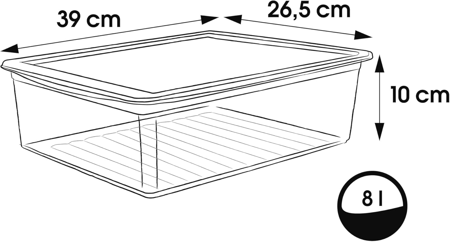 Clearbox with Air Control System, 39 x 26.5 x 10 cm, 8 Litre, Bea, Transparent