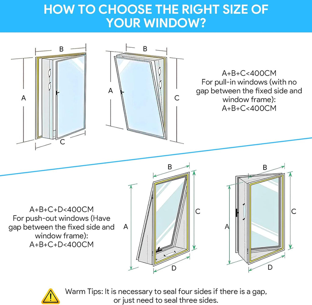 AC Window Seal Unit for Portable Air Conditioner and Tumble Dryer, Hot Air Stop Kit for All Mobile Air Conditioning, Air Exchange Guards with Zip and Strong Hook&Loop Fastener(300cm/118in)