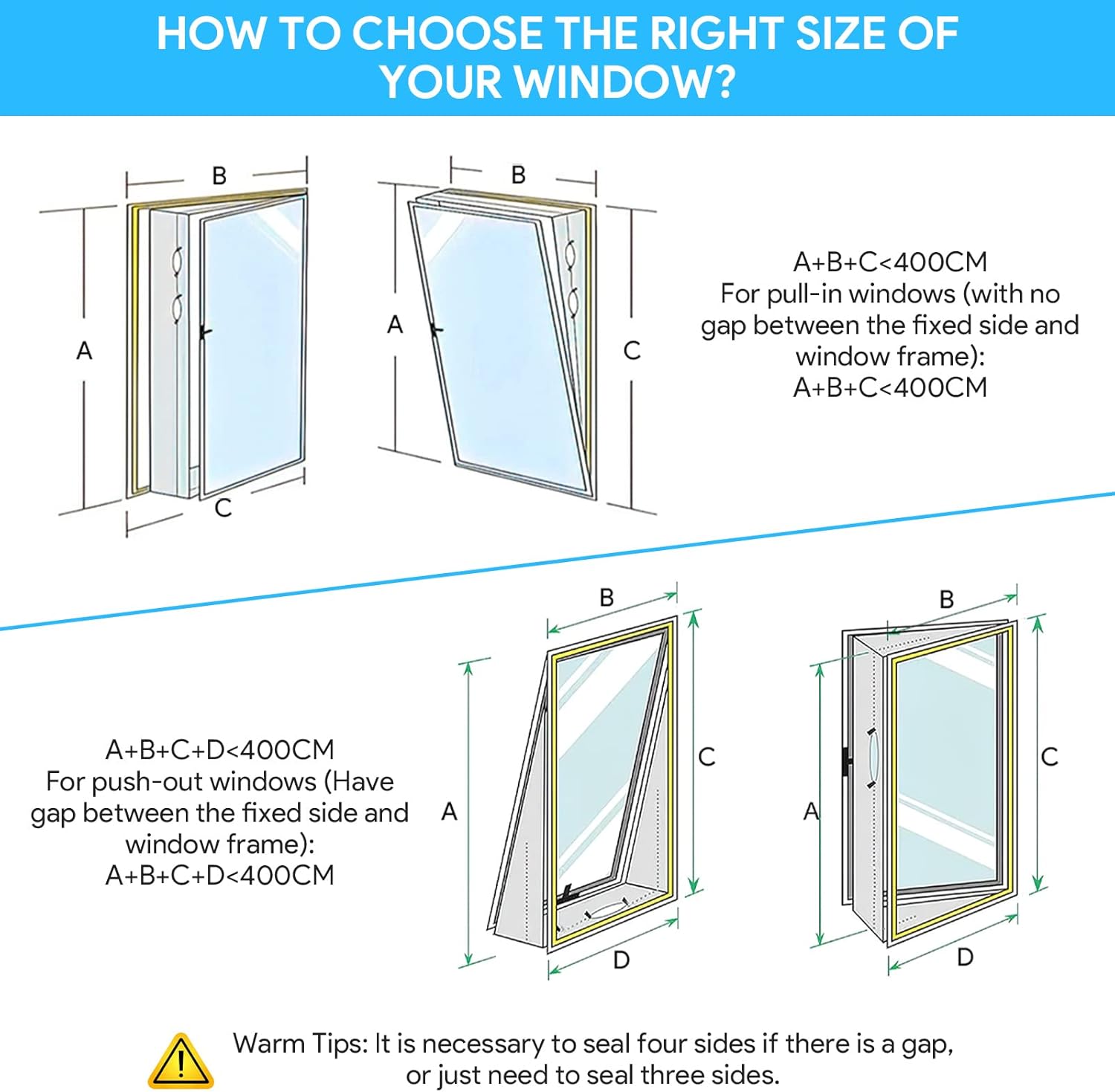 AC Window Seal Unit for Portable Air Conditioner and Tumble Dryer, Hot Air Stop Kit for All Mobile Air Conditioning, Air Exchange Guards with Zip and Strong Hook&Loop Fastener(300cm/118in)
