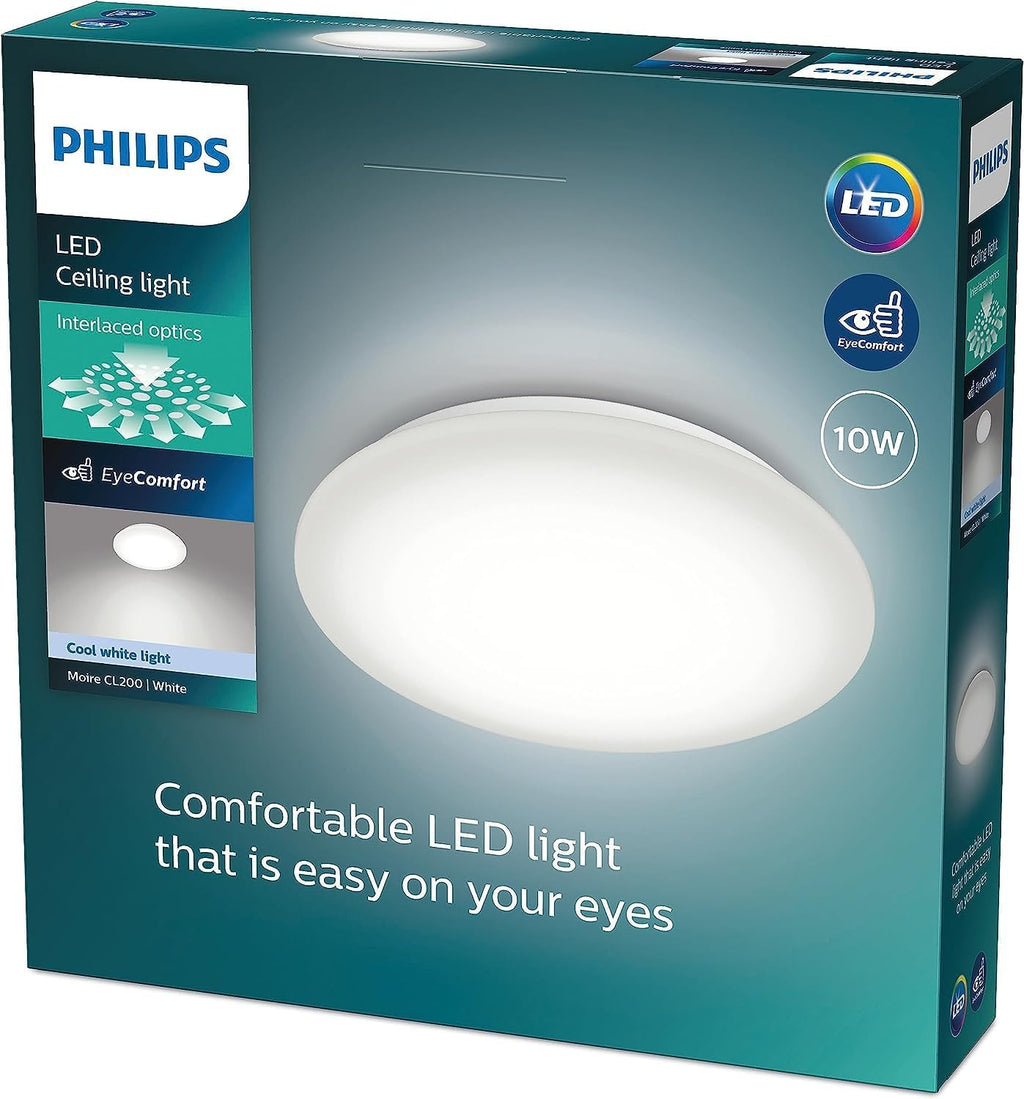 Moire LED CL200 Ceiling Light Round 10W Cool White Light White