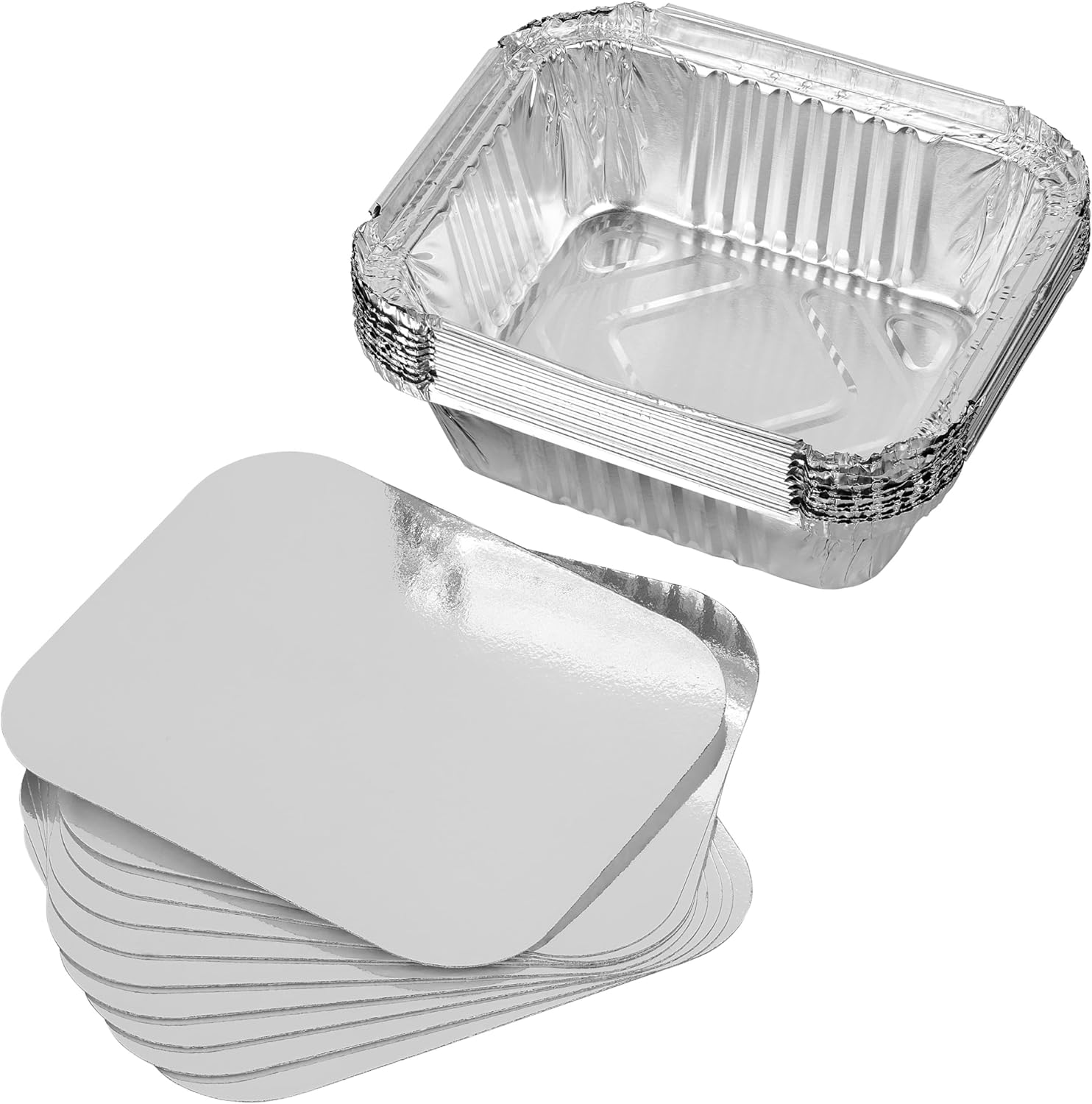 10A60122 Foil Container with Lids Silver
