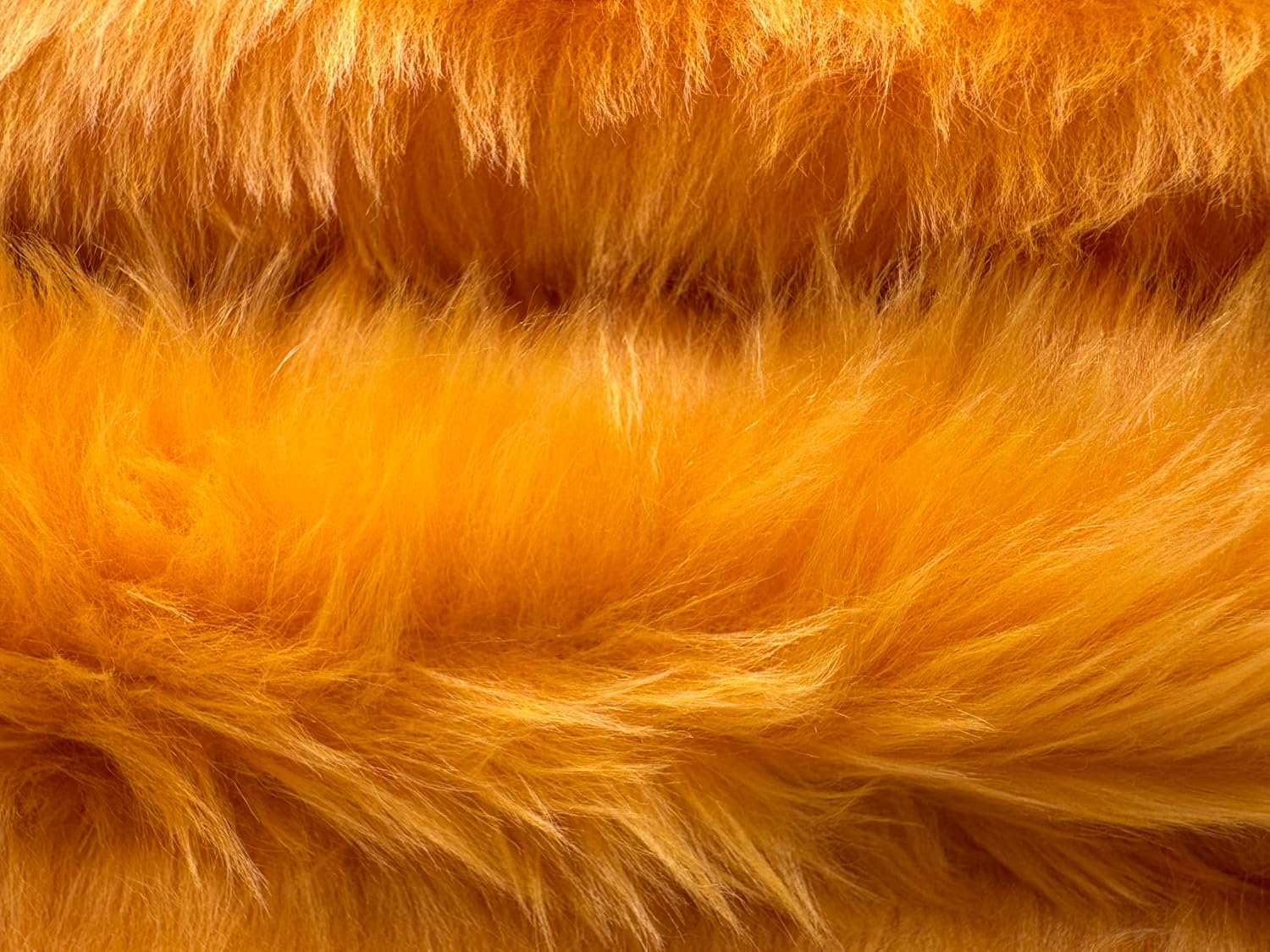 Plain Fun Faux Fur Fabric Material Bright Gold, 1Mtr - 150cmx100cm