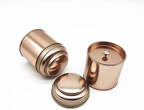 6 Pack Tea Tins Canister with Airtight Double Lids, Mini Tea Storage Containers Round Tin Can Box for Storage Tea Coffee Sugar Loose Leaf DIY Candles, 50g
