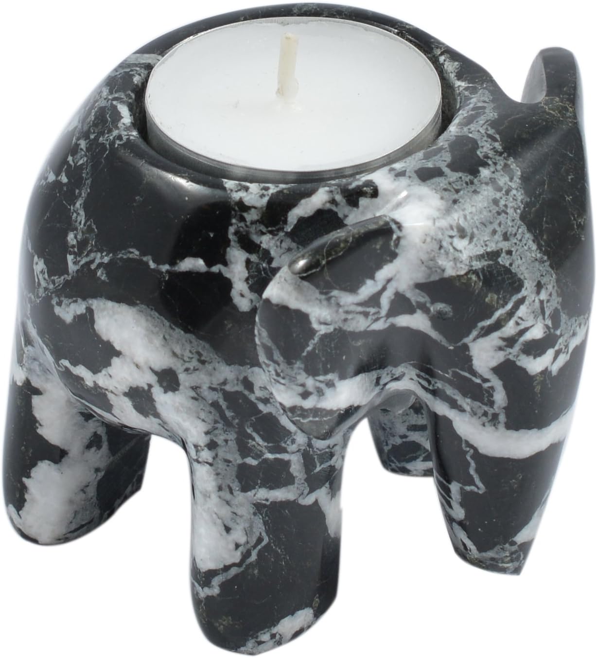 Marble Elephant Tea Light Candle Holder Collection - Monochrome Collection