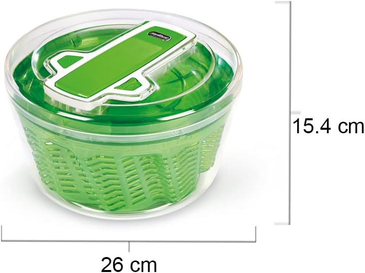E940013 Swift Dry Salad Spinner, Large, Plastic, Green, Unique AquaVent™/One-Handed Fast Pump Action/Quick Brake/Non-Slip Base/Easy Cleaning