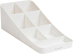 Mind Reader Anchor Collection, 7-Compartment Coffee Cup and Condiment Countertop Organizer, 7.25" L x 15.5" W x 5.25" H, White