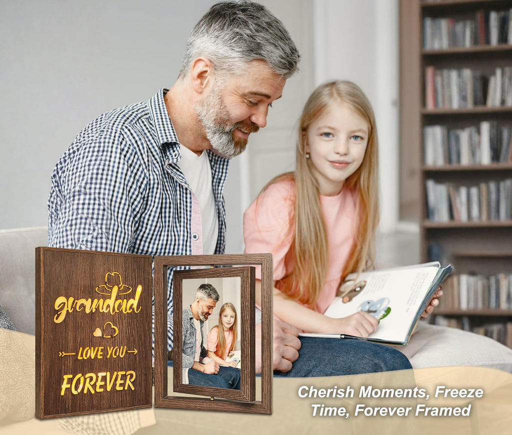Grandad Love You Forever Light Up Photo Frame Fathers Day Birthday Gifts, Holds Two 4x6 Photos