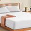 Double Fitted Sheet 100% Egyptian Cotton 300TC Hotel Quality 30 cm White Fitted Bedsheets