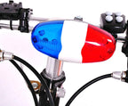 Bicycle Police Siren Bike LED Light Electric Horn Bicycle Police Sound Light 4 Sounds Melody Bicycle Power Horn Siren Bell 6-LED Flashing Blue and Red Bicycle Safety Light for Mountain Bike Road Bike
