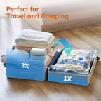 Vacuum Compression Storage Bags for Clothes - 6 Pack Reusable Space Saver Bags with Wireless Electric Air Pump for travel (3 Medium + 3 Small)
