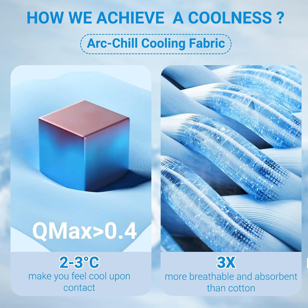 Cooling Blanket 150x200cm Arc-Chill 3.0 Cool Fiber Bamboo Blankets Q-MAX>0.5 Summer Blanket with Double-sided Design Absorb Heat Soft Lightweight Cool Bed Blanket Queen Size Gray