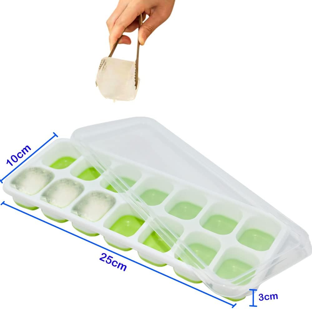 Ram® 4 X Pack Silicone Ice Cube Tray Set of 4 Ice Moulds Freezer Stackable Non Spill Ice Cube Tray Dishwasher Safe BPA Free