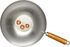Non-Stick Wok Set, 31cm, Seasoning Wok with Natural Patina Surface, Non-Induction, Wooden Handle, Includes Pan with Lid, Utensils & Recipe Book