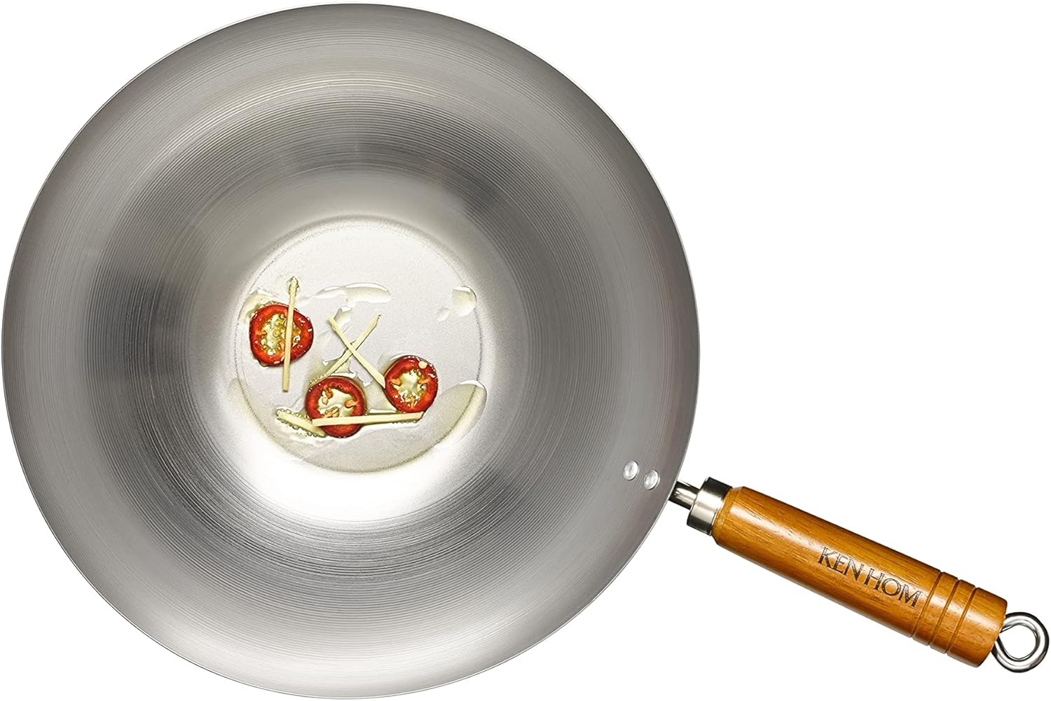 Non-Stick Wok Set, 31cm, Seasoning Wok with Natural Patina Surface, Non-Induction, Wooden Handle, Includes Pan with Lid, Utensils & Recipe Book