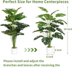 28" Artificial Plants Tropical Palm Tree Fake Monstera Tree in Pot Tall Faux Plant for Outdoor Indoor Home Garden Office Decoration