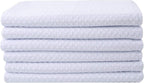 SINLAND Microfiber Dish Towel Sublimation Blank Towels DIY Microfiber Dishes Drying Towel and Kitchen Cleaning Cloth Waffle Towels 16inch X 24inch(6 Pack White)