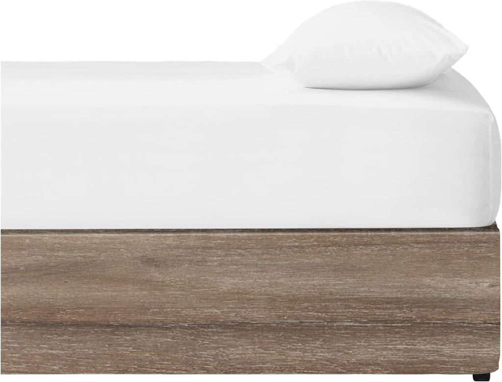 GC GAVENO CAVAILIA Super Dreamer King Size Fitted Sheet White - Plain Bedding Sheet With Elastic Corner - Polyester Fabric Bedsheet