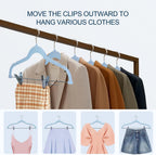 18 Packs Trouser Hangers, 42cm Velvet Skirt Hangers with Clips, Heavy-Duty Clothes Hangers, Non-Slip Coat Hangers for Shirts, Pants, Skirts, Dresses, Jackets, Coat - Blue