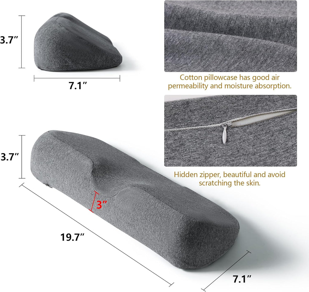 Cervical Neck Pillows for Pain Relief Sleeping, High-Density Memory Foam Neck Bolster Pillow for Stiff Pain Relief, Neck Support Pillow Neck Roll Pillow for Bed Pillow (Dark Gray)