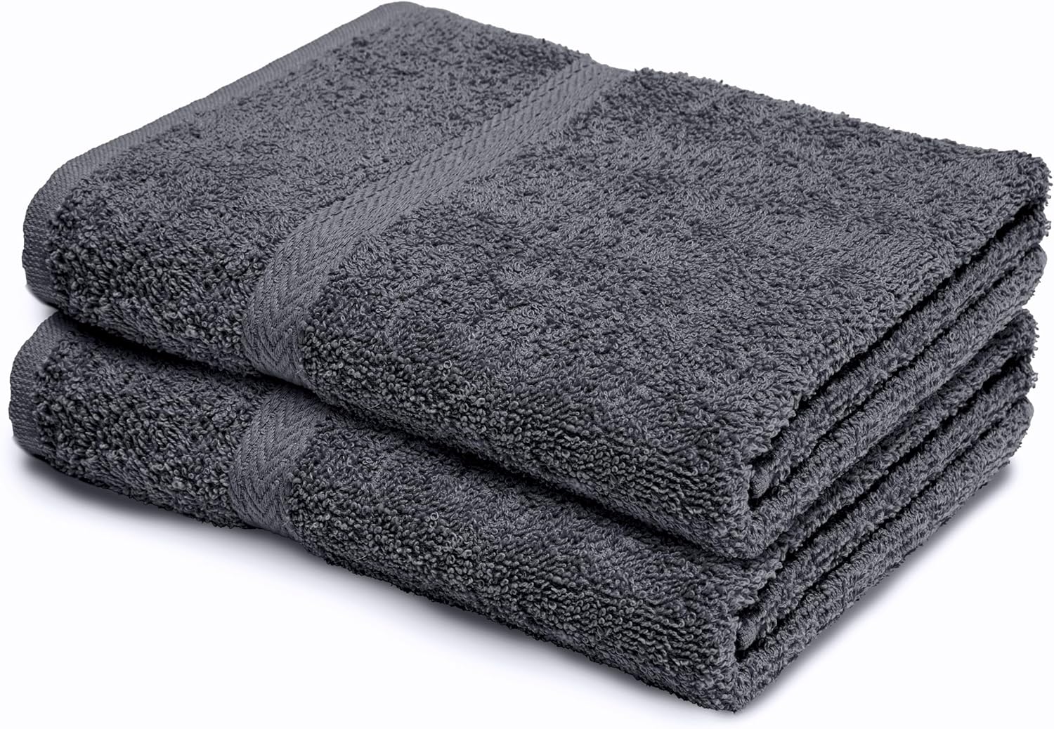 Bathroom and Kitchen 2 Pc Hand Towels Pack - 500 GSM Natural 100% Egyptian Cotton -Quick Dry and Absorbent - Fast Drying Soft and Luxurious Bath Hand Towel Set (Grey, 50x80 CM)