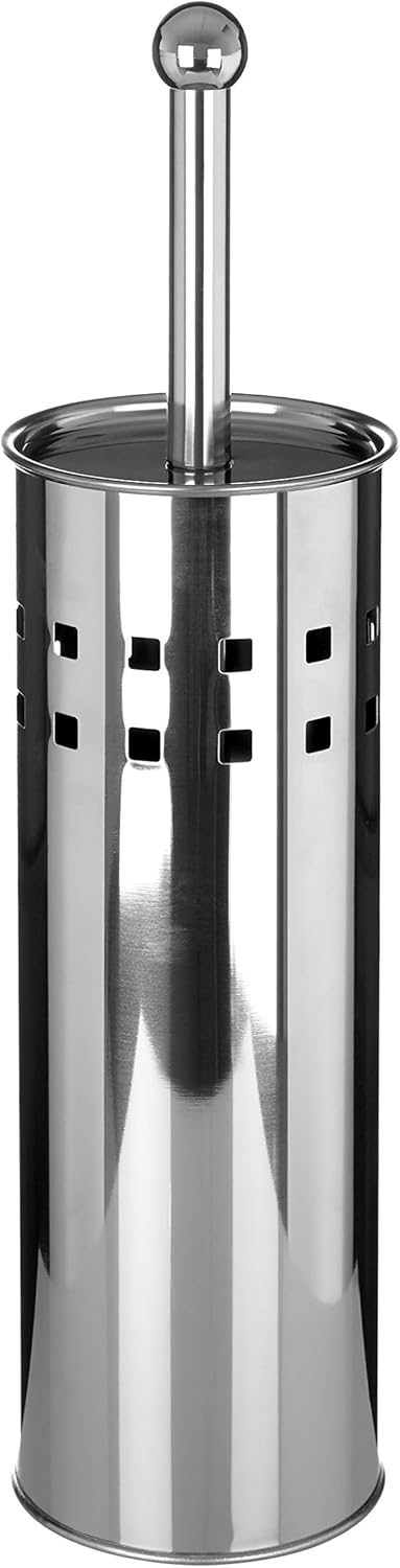Premier Housewares Square Design Toilet Brush Holder - Stainless Steel Main image
