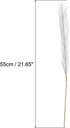 25Pcs 21"/55cm Fluffy Faux Pampas Decor Tall Artificial Grass for Living Room Party Wall Vase Wedding Decoration,Light Grey